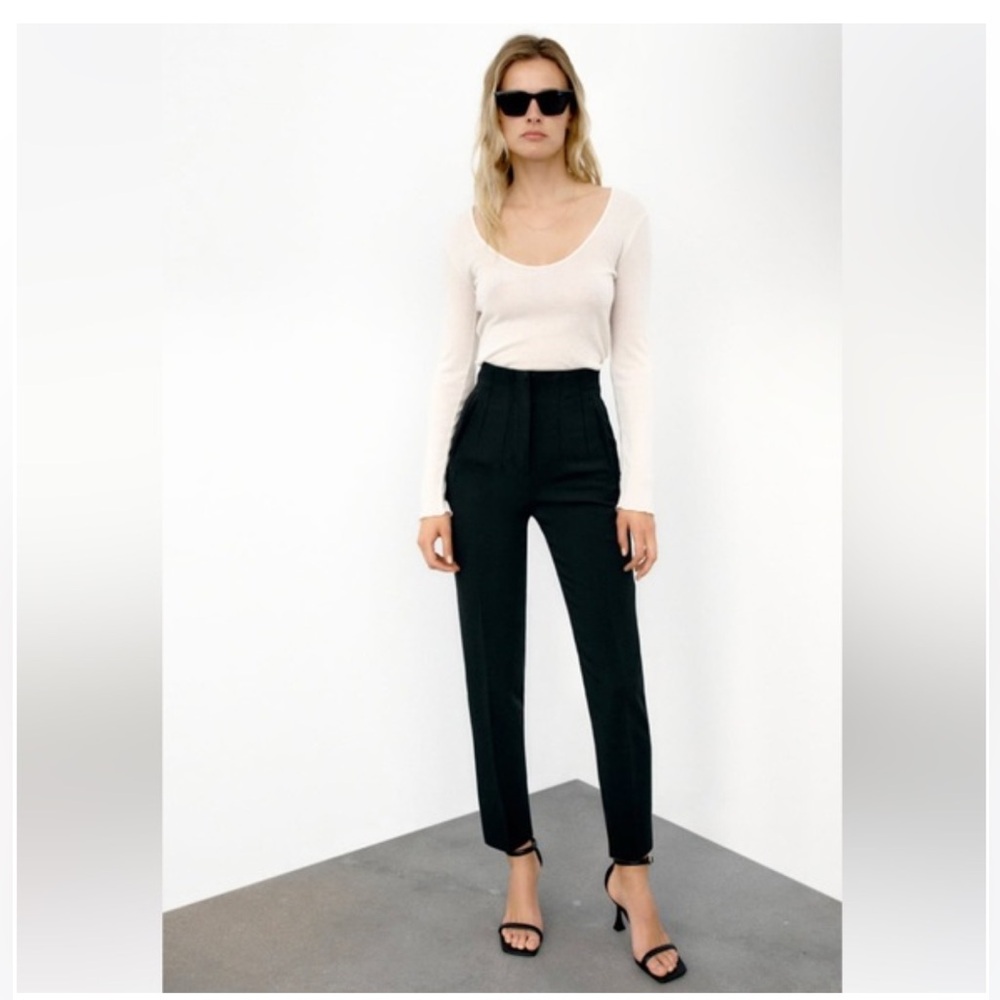 Zara High Waisted Pleated Trousers
